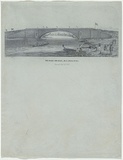 Artist: b'Ham, Thomas.' | Title: b'Princes Bridge, Melbourne, opened Novr 15th. 1850' | Date: 1850 | Technique: b'line-engraving, printed in black ink, from one copper plate'