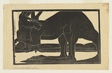 Artist: b'Walker, Ralph Trafford.' | Title: b'(Kangaroo)' | Date: c.1937 | Technique: b'linocut, printed in black ink, from one block'