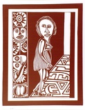 Artist: b'Lasisi, David.' | Title: b'The whore' | Date: 1976 | Technique: b'screenprint, printed in brown ink, from one stencil'