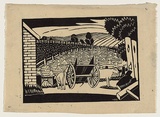 Artist: Blackburn, Vera. | Title: Farmyard. | Date: c.1934 | Technique: linocut, printed in black ink, from one block | Copyright: © Vera Blackburn
