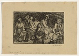 Artist: Groblicka, Lidia. | Title: The waiting room | Date: 1953-54 | Technique: etching, printed in black ink, from one plate