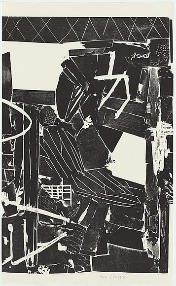 Artist: Marsden, David | Title: Back and beyond (middle panel) | Date: 1990 | Technique: woodcut, printed in colour, from multiple blocks
