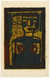 Artist: b'HANRAHAN, Barbara' | Title: b'Female figure' | Date: c.1963 | Technique: b'woodcut, printed in colour, from three blocks'