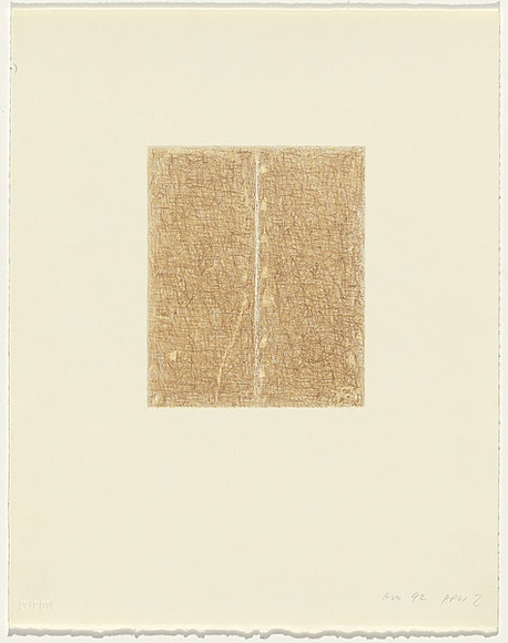 Artist: Mitelman, Allan. | Title: not titled [brown] | Date: 1992 | Technique: lithograph, printed in colour, from multiple stones | Copyright: © Allan Mitelman
