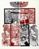 Artist: b'HANRAHAN, Barbara' | Title: b'Ladies and the sun' | Date: 1965 | Technique: b'lithograph, printed in colour, from six stones [or plates]'