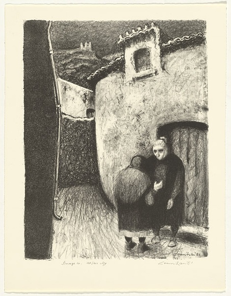 Artist: b'Counihan, Noel.' | Title: b'Women talking.' | Date: 1981 | Technique: b'lithograph, printed in black ink, from one stone'