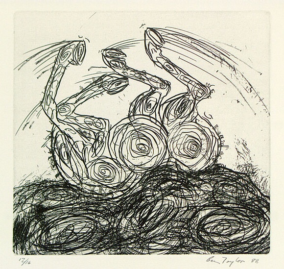 Artist: TAYLOR, Ben | Title: Untitled. | Date: 1988 | Technique: etching, printed in black ink, from one plate