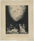 Artist: LINDSAY, Norman | Title: The C sharp minor quartet. | Date: 1927 | Technique: etching, engraving and stipple, printed in blue-green ink, from one copper plate