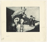 Artist: b'Shead, Garry.' | Title: b'The visitors' | Date: 1994-95 | Technique: b'etching and aquatint, printed in blue-black ink, from one plate' | Copyright: b'\xc2\xa9 Garry Shead'