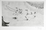 Artist: b'COLEING, Tony' | Title: b'Black Jack pontoon.' | Date: 1990 | Technique: b'etching, printed in black ink, from one plate'