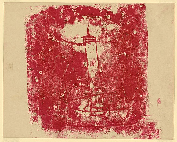Artist: b'Nolan, Sidney.' | Title: b'not titled [A candle].' | Date: c.1946 | Technique: b'transfer drawing'