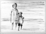 Artist: Drysdale, Russell. | Title: Two children | Date: 1964-65 | Technique: lithograph, printed in black ink, from one plate | Copyright: © Estate of Russell Drysdale