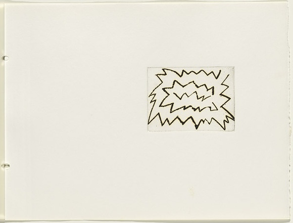 Artist: b'JACKS, Robert' | Title: b'not titled [abstract linear composition]. [leaf 18 : recto]' | Date: 1978 | Technique: b'etching, printed in black ink, from one plate'