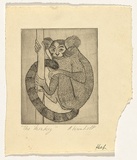 Artist: Wienholt, Anne. | Title: The monkey | Technique: line-engraving, printed in black ink with plate-tone, from one copper plate