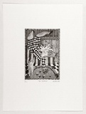 Artist: Jetnikov, Marina. | Title: The balance. | Date: 1988 | Technique: etching, printed in black ink, from one plate