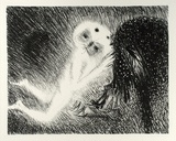 Artist: BOYD, Arthur | Title: St Francis kissing the Wolf of Gubbio. | Date: (1965) | Technique: lithograph, printed in black ink, from one plate | Copyright: Reproduced with permission of Bundanon Trust