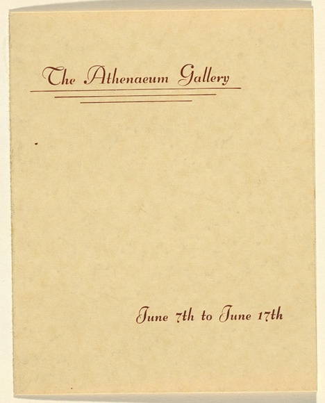 Title: b'Exhibition invitation: Rex Battarbee and John A. Gardner, Athenaeum Gallery 188 Collins St., Melbourne 1933.' | Date: 1933 | Technique: b'letterpress'