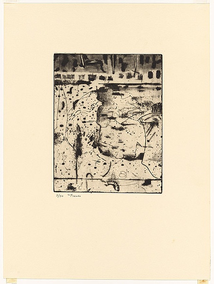 Artist: WILLIAMS, Fred | Title: Yarra billabong, Kew. Number 3 | Date: 1975 | Technique: etching, electric hand engraving tool, engraving roulette, printed in black ink, from one copper plate | Copyright: © Fred Williams Estate