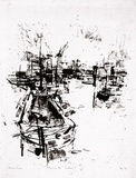 Artist: b'Grieve, Robert.' | Title: b'Around the harbour' | Date: 1959 | Technique: b'lithograph, printed in black ink, from one hard-grained aluminium plate'