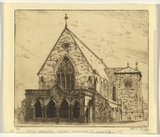 Artist: Carlier, Frederick. | Title: Stow Memorial Church, Adelaide, S.A. | Date: 1933 | Technique: etching, printed in black ink, from one plate