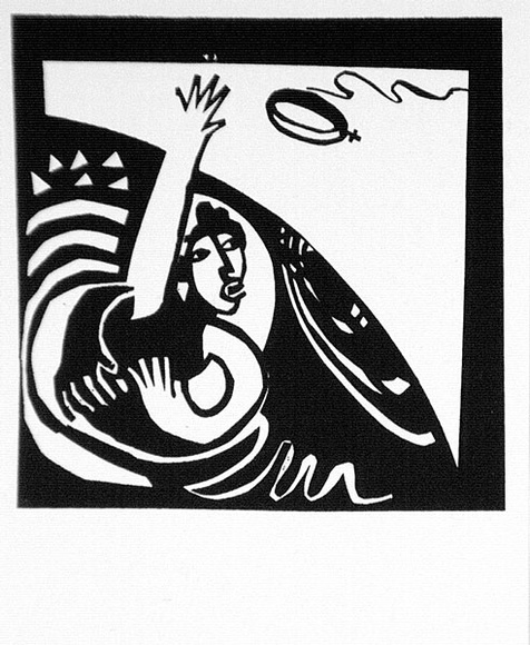 Artist: b'Smith, Lisa.' | Title: b'Postcard (no.3)' | Date: 1990 | Technique: b'screenprint, printed in black ink, from one stencil'