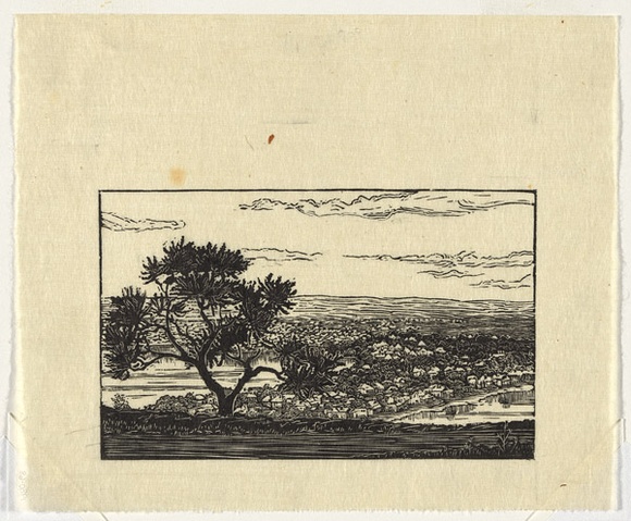 Artist: b'TRETHOWAN, Edith' | Title: bFrom King's Park to south Perth. | Date: c.1932 | Technique: b'wood-engraving, printed in black ink, from one block'