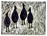 Artist: b'Walker, Heather.' | Title: b'Fruit bat gallery' | Date: 1988 | Technique: b'linocut, printed in colour, from mutlitple blocks'