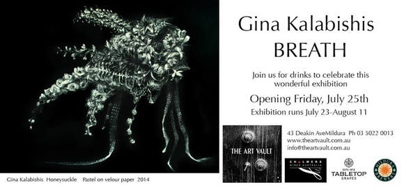 Artist: b'Kalabishis, Gina.' | Title: b'Invitation | Gina Kalabishis, Breath. Mildura, Victoria: The Art Vault, 23 July - 11 August 2014.'