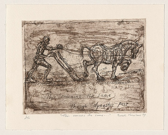 Title: b'This remains the same.' | Date: 1999 | Technique: b'etching, printed in sepia ink, from one plate'