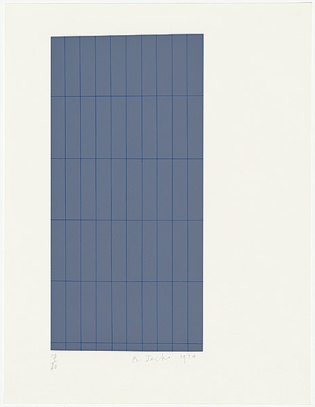 Artist: b'JACKS, Robert' | Title: b'Blue grid' | Date: 1974 | Technique: b'screenprint, printed in colour, from multiple stencils'