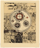 Artist: PULE, John | Title: Tokolonga e faoa in loto ne misi | Date: 1995 | Technique: lithograph, printed in colour, from three stones | Copyright: © John Pule, printed by Paper Graphica Ltd, Christchurch, NZ
