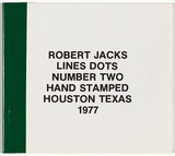 Artist: JACKS, Robert | Title: Lines dots number two hand stamped Houston Texas 1977 | Date: 1977 | Technique: rubber stamps; green pressure sensitive tape