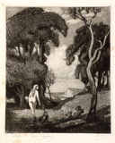 Artist: b'LINDSAY, Lionel' | Title: b'Ariadne' | Date: 1917 | Technique: b'spirit-aquatint, etching, burnishing and roulette, printed in black ink, from one plate' | Copyright: b'Courtesy of the National Library of Australia'