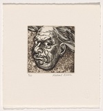 Artist: b'Esson, Michael.' | Title: b'Self portrait' | Date: c.2003 | Technique: b'etching and open-bite, printed in black ink, from one plate'