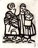 Artist: b'HANRAHAN, Barbara' | Title: b'Family' | Date: c.1960 | Technique: b'lithograph, printed in black ink, from one stone'