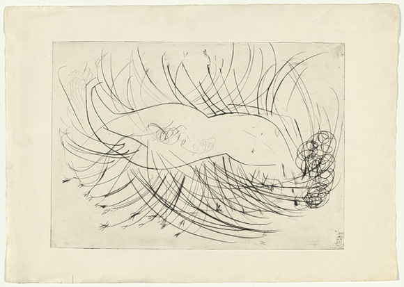 Artist: b'BOYD, Arthur' | Title: b'Figure in a wheatfield.' | Date: (1968-69) | Technique: b'drypoint, printed in black ink, from one plate' | Copyright: b'Reproduced with permission of Bundanon Trust'