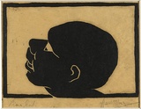 Title: not titled [head] | Date: 1933 | Technique: linocut, printed in black ink, from one block