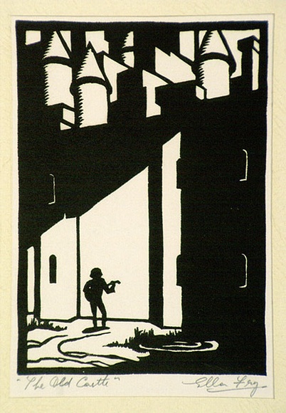 Artist: b'Fry, Ella.' | Title: b'The old castle.' | Date: 1942 | Technique: b'linocut, printed in black ink, from one block'