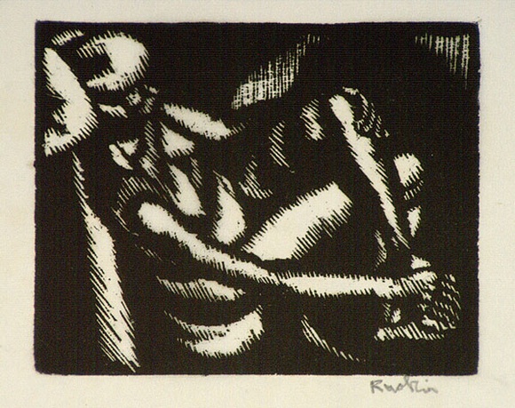 Artist: b'Hawkins, Weaver.' | Title: b'(Sleeping woman)' | Date: c.1927 | Technique: b'woodcut, printed in black ink, from one block' | Copyright: b'The Estate of H.F Weaver Hawkins'