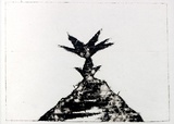 Artist: Roberts, Neil. | Title: Eruptions 15 | Date: 1991 | Technique: pigment-transfer, printed in brown ink, from one bitumen paper plate