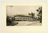 Artist: b'PLATT, Austin' | Title: b'Brighton Grammar School, Melbourne' | Date: 1934 | Technique: b'etching, printed in black ink, from one plate'