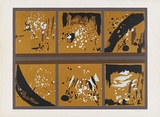 Artist: MEYER, Bill | Title: Six windows | Date: 1970 | Technique: screenprint, printed in five colours, by hand cut stencil and wax block-out (reduction screen process) | Copyright: © Bill Meyer