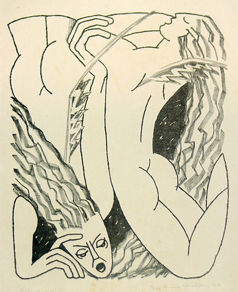 Artist: b'Graham, Anne.' | Title: b'Two figures' | Date: 1957 | Technique: b'lithograph'