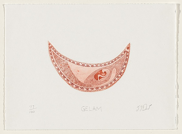 Artist: Dow, James. | Title: Gelam. | Date: 2006 | Technique: etching, printed in red ink, from one plate