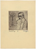 Title: b'Self portrait at 34' | Date: 1950s-60s | Technique: b'etching, printed in black ink, from one plate'