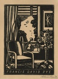 Artist: FEINT, Adrian | Title: Bookplate: Francis David Pye. | Date: (1938) | Technique: wood-engraving, printed in black ink, from one block | Copyright: Courtesy the Estate of Adrian Feint
