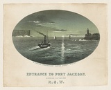 Title: b'Entrance to Port Jackson' | Date: c.1850 | Technique: b'lithograph, printed in colour, from two stones'