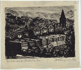 Artist: ROSENGRAVE, Harry | Title: Victoriana, Auburn Vic. | Date: 1954 | Technique: lithograph, printed in black ink, from one zinc plate