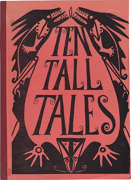 Artist: b'VARIOUS' | Title: b'Ten Tall Tales' | Date: 1972 | Technique: b'woodcut, printed in various colours'