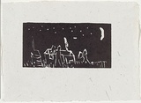 Title: Muttonbirding. | Date: 1998 | Technique: linocut, printed in black ink, from one block